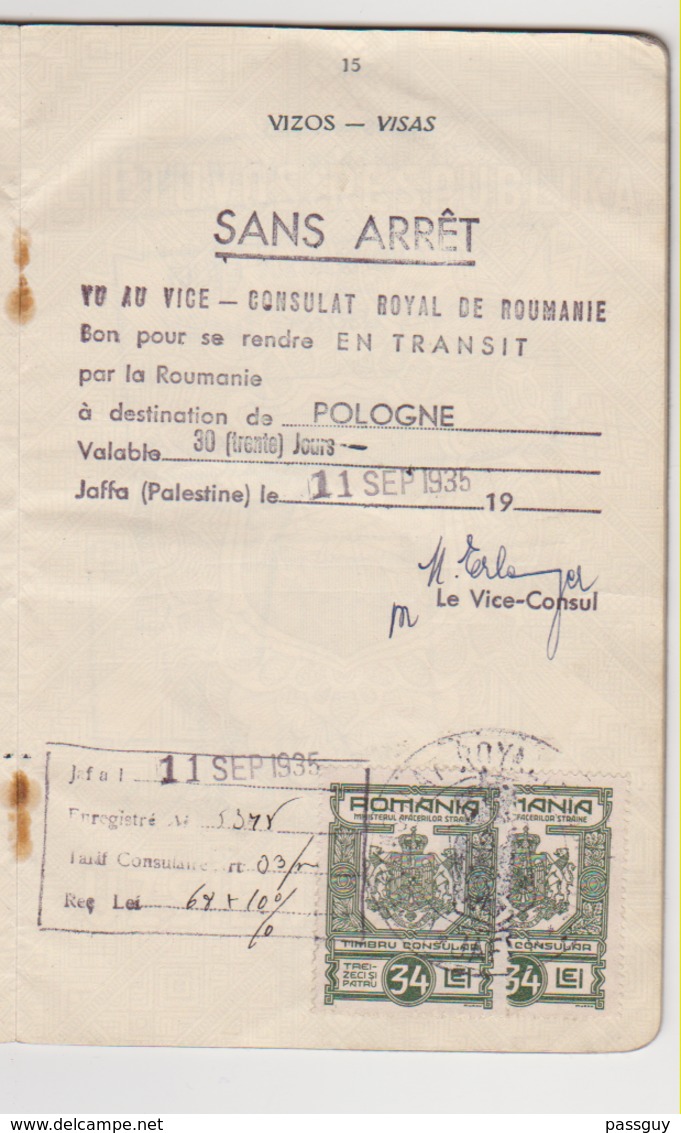 LITHUANIA Passport 1935 Passeport LITHUANIE – Reisepaß – Revenues/Fiscaux