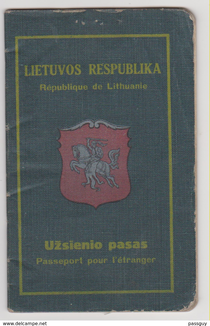 LITHUANIA Passport 1929 Passeport LITHUANIE – Reisepaß – Revenues/Fiscaux - Documents Historiques