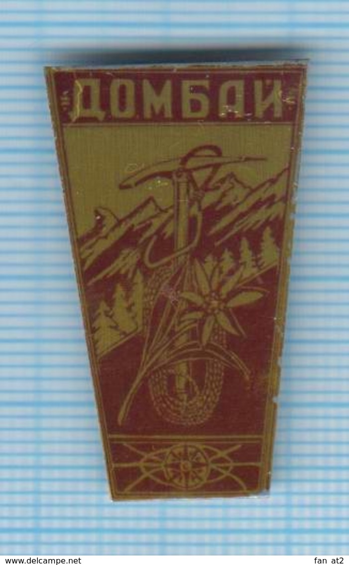 USSR / Badge / Soviet Union / Dombay . Alpinism Mountaineering Tourism Caucasus. Edelweiss 1970s - Alpinisme, Beklimming