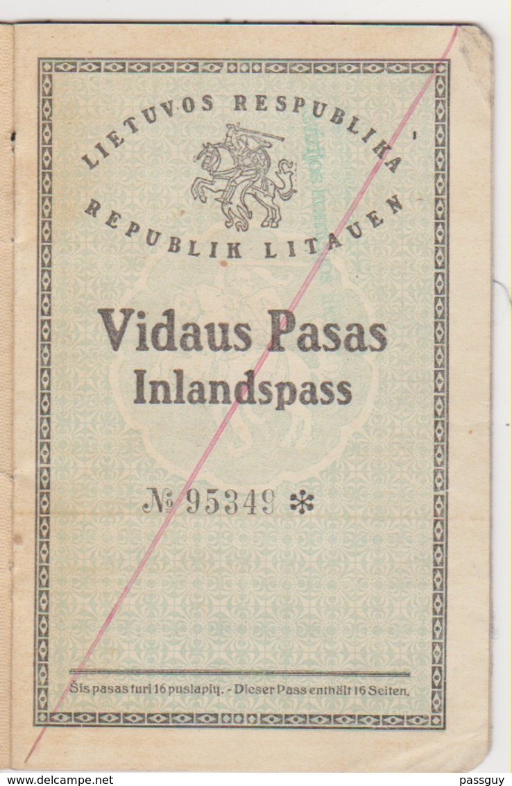 LITHUANIA Internal Passport 1932 (MEMEL) Passeport Intérieur LITHUANIE – Inlandspaß – Revenues/Fiscaux - Documents Historiques