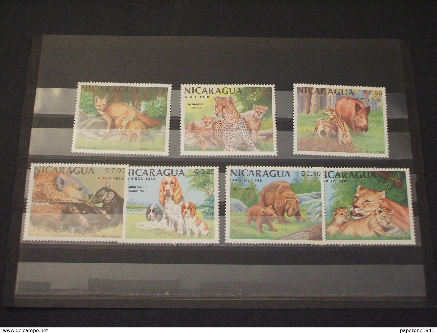 NICARAGUA - 1988 ANIMALI  7 VALORI - NUOVI(++) - Nicaragua