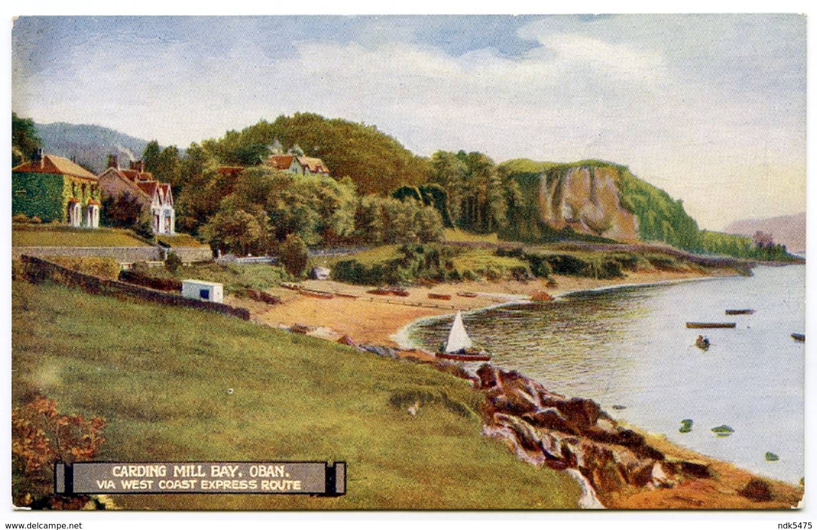 ADVERTISING : LONDON & NORTH WESTERN / CALEDONIAN RAILWAY : CARDING MILL BAY, OBAN, VIA WEST COAST EXPRESS ROUTE - Advertising