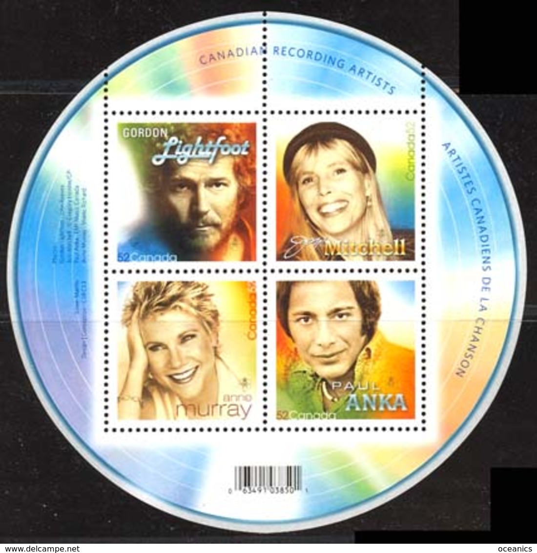 Canada (Scott No.2221 - Chanteurs Populaires / Popular Singers) [**] Feuillet / SS - Nuevos