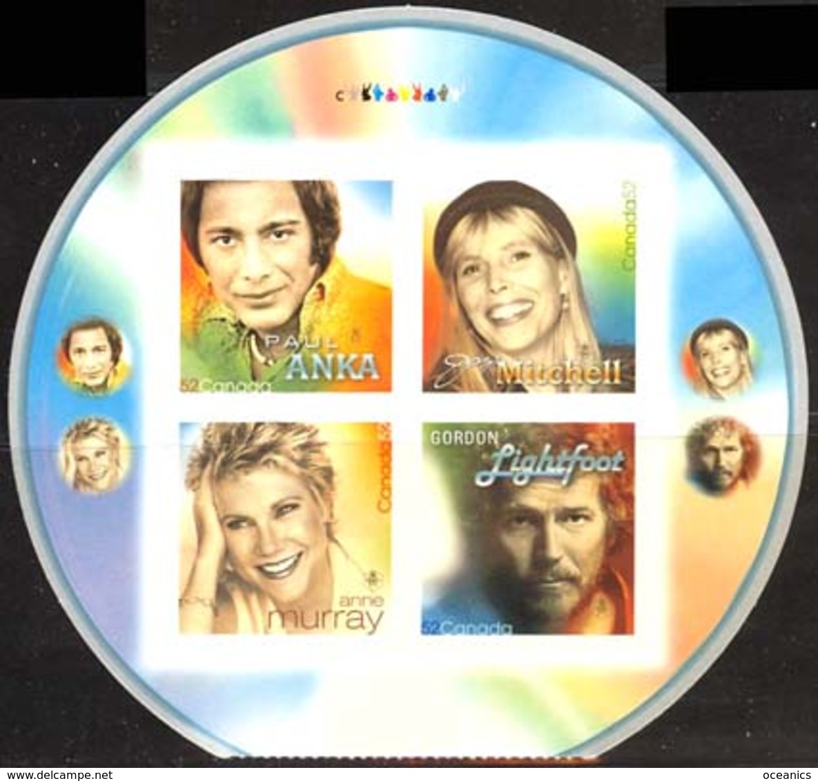 Canada (Scott No.2222 - Chanteurs Populaires / Popular Singers) [**] Autocollant / Self Adhesive - Neufs