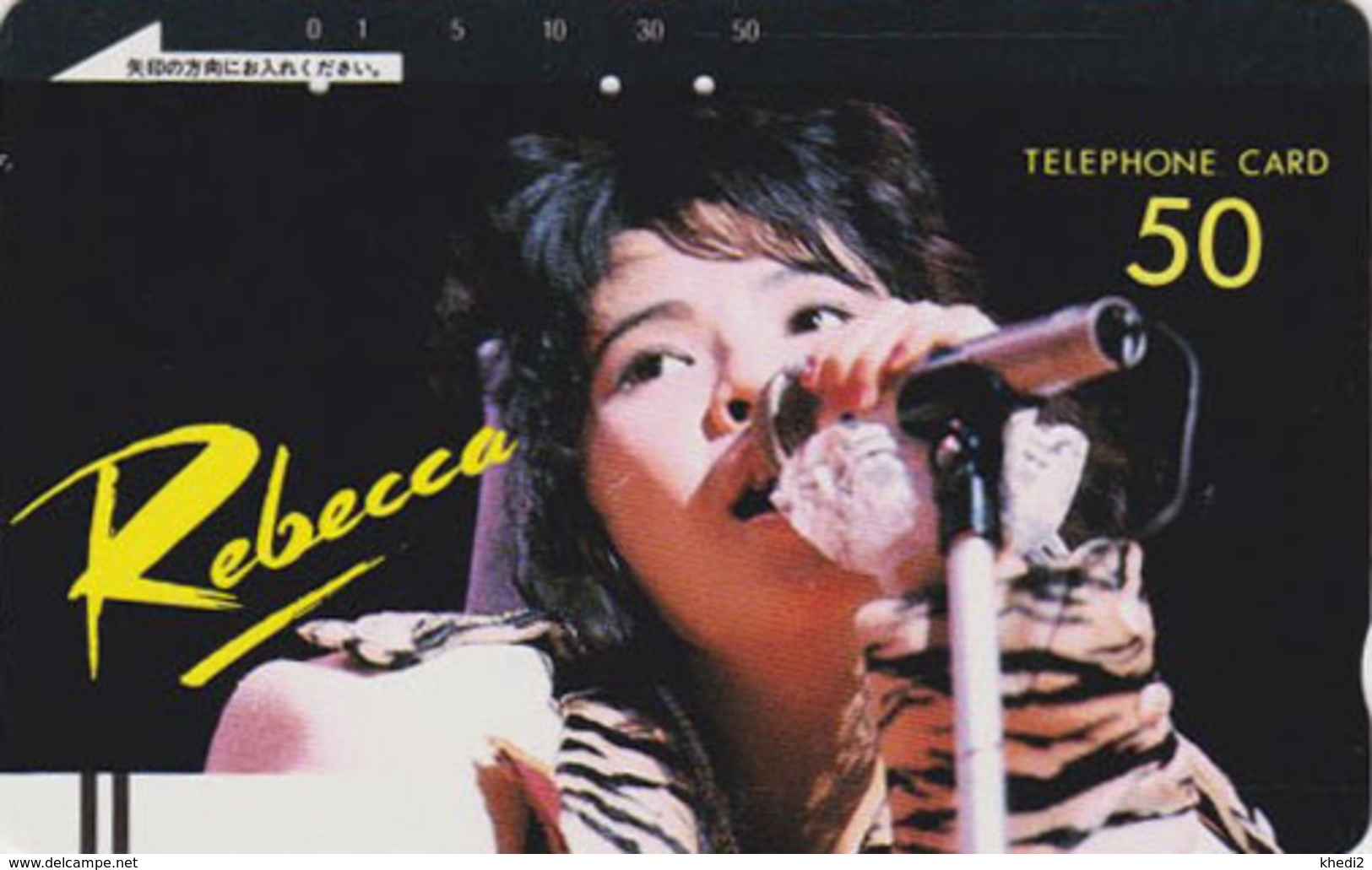 Télécarte Ancienne Japon / 110-4401 - FEMME Musique ** REBECCA ** - MUSIC WOMAN GIRL Japan Front Bar Phonecard - 3008 - Publicité