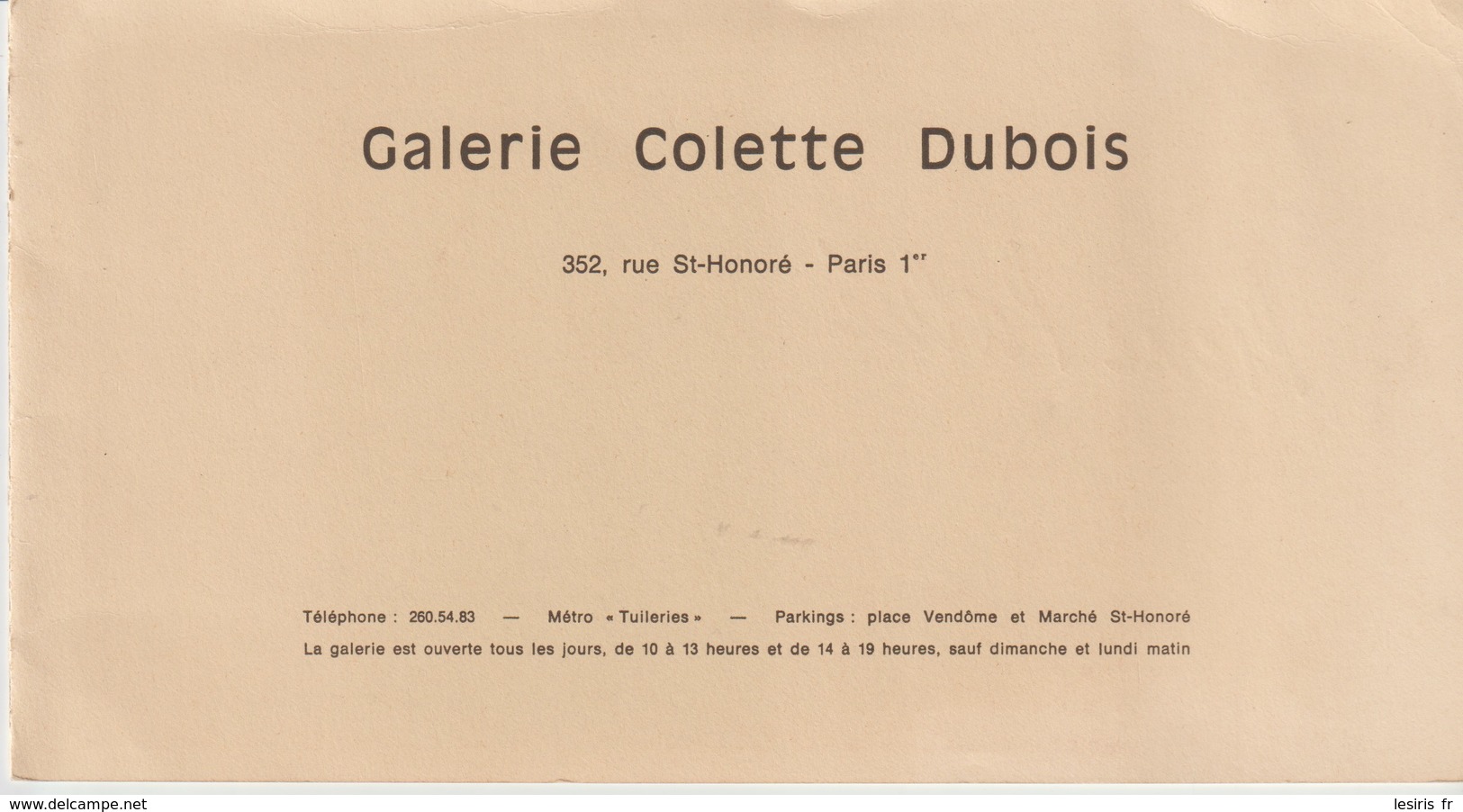 GALERIE COLETTE DUBOIS - PARIS - PIERRE PALUE - 1979 - VERNISSAGE - PIERRON - Publicidad