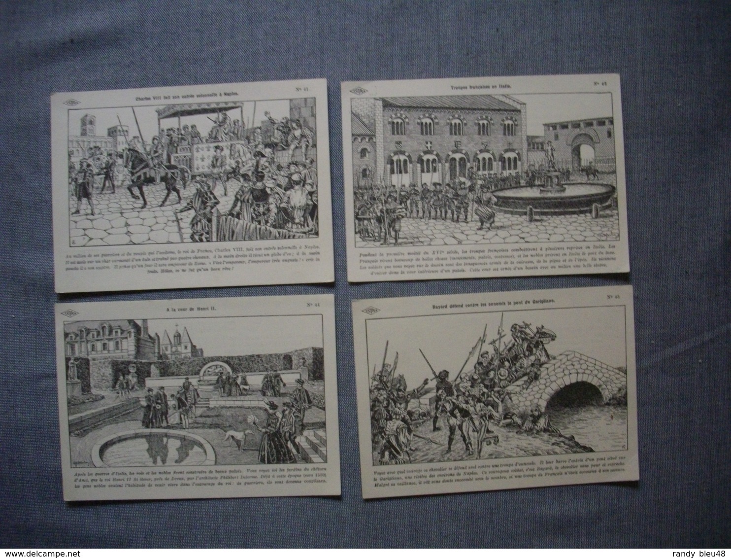 Lot De 4 Cartes Illustrées Signé CARLIER  -  Histoire De FRANCE  -  Numéros  41  -  42  -  43  -  44 - Histoire