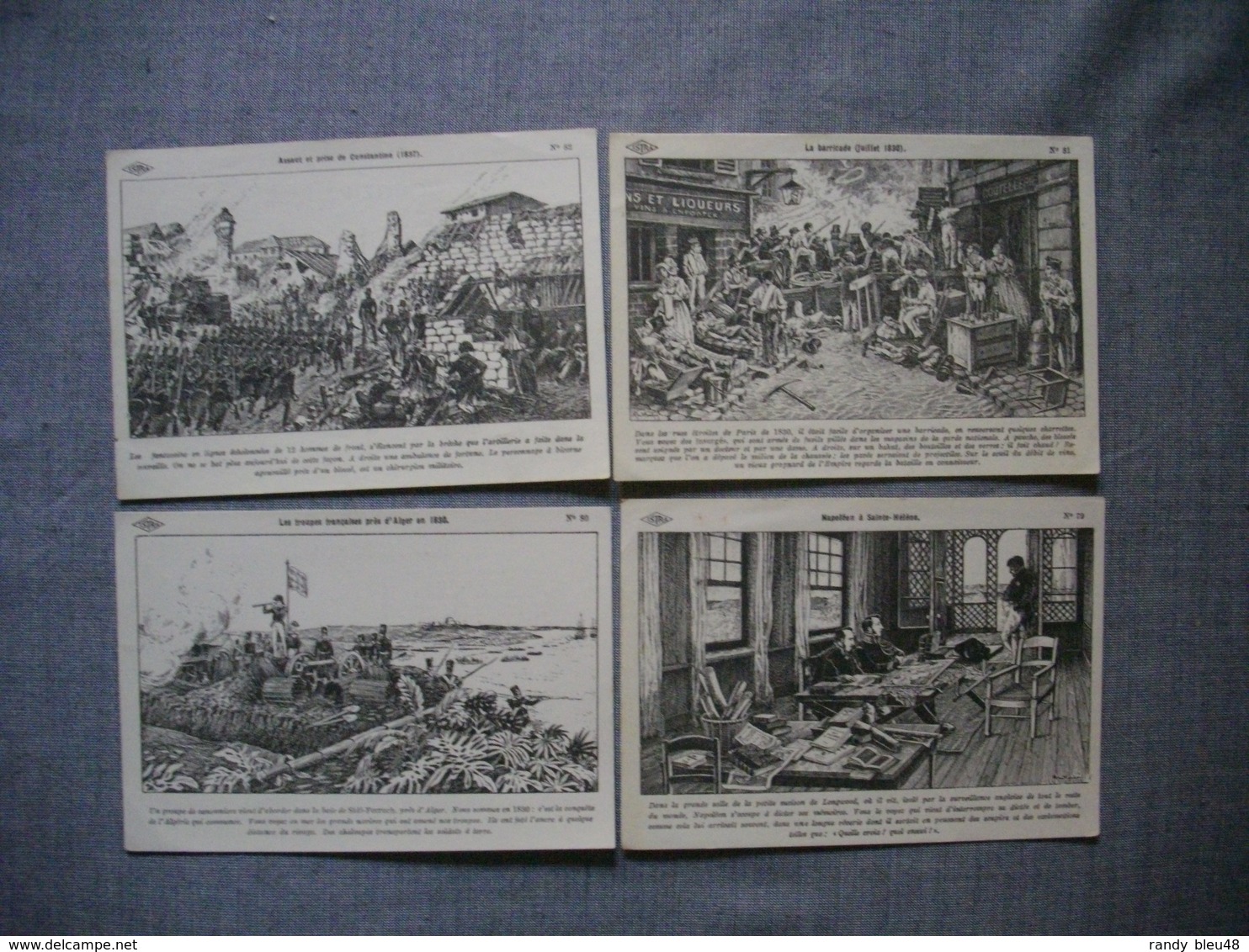 Lot De 4 Cartes Illustrées Signé CARLIER  -  Histoire De FRANCE  -  Numéros   79  -  80  -  81  -  82 - Histoire