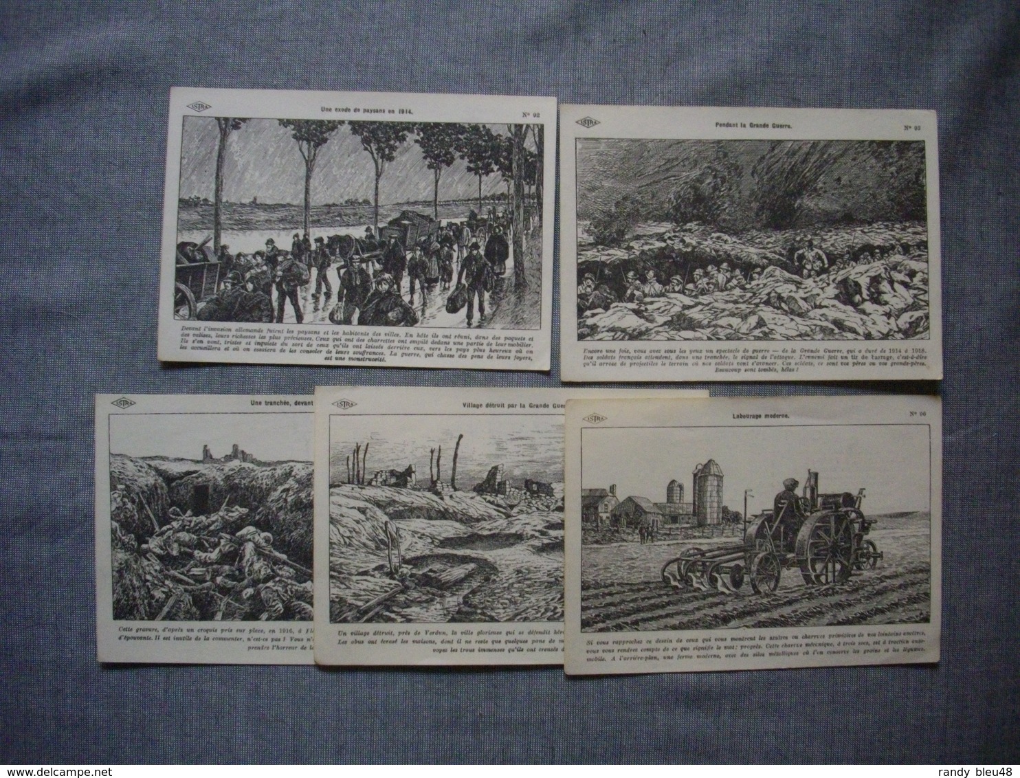 Lot De 5 Cartes Illustrées Signé CARLIER  -  Histoire De FRANCE  -  Numéros   92  -  93  -  94  -  95  -  96 - Histoire