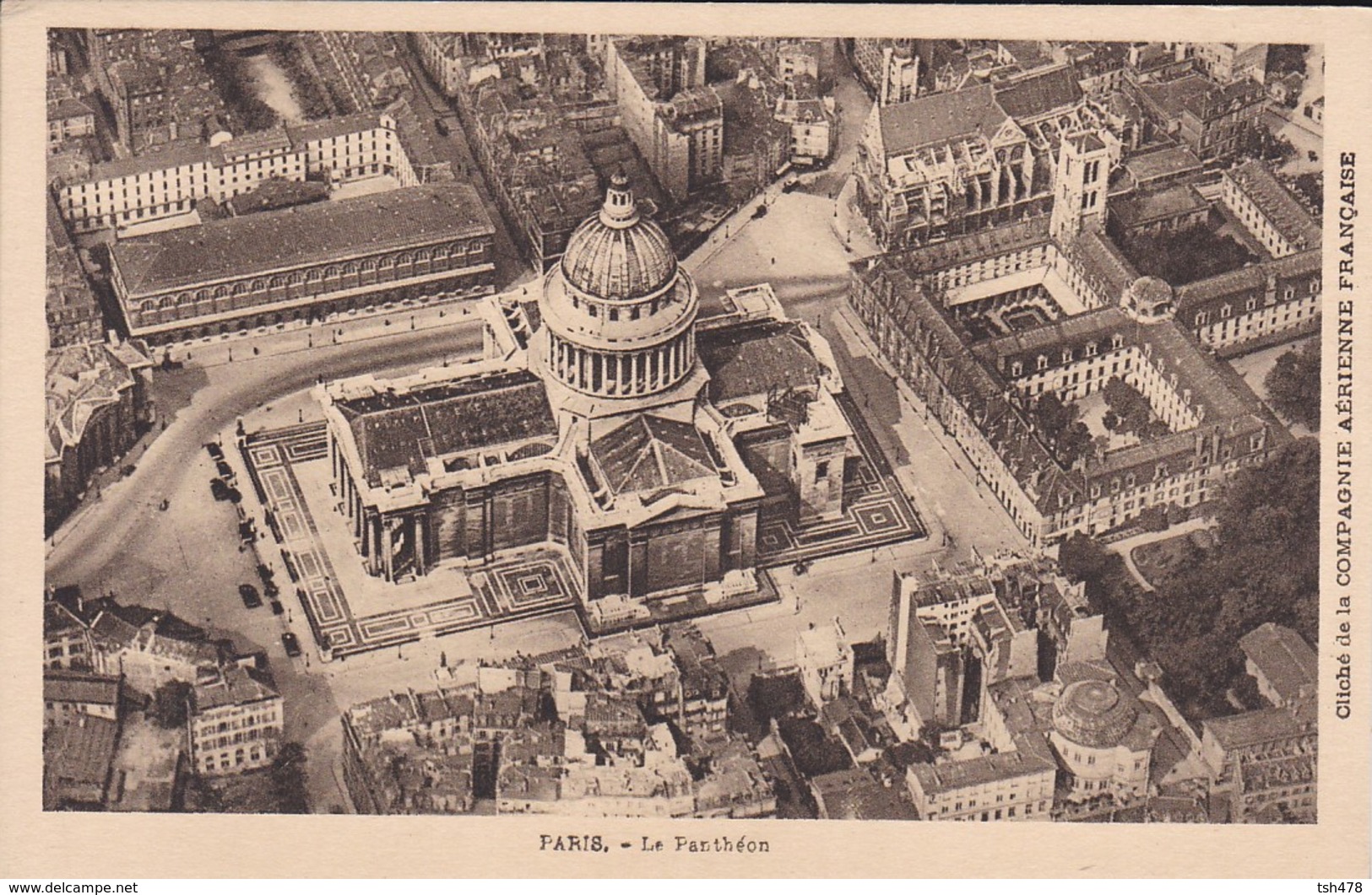 75----PARIS---le Panthéon---vue Aérienne--cliché De La Compagnie Aérienne Française--voir 2 Scans - Multi-vues, Vues Panoramiques