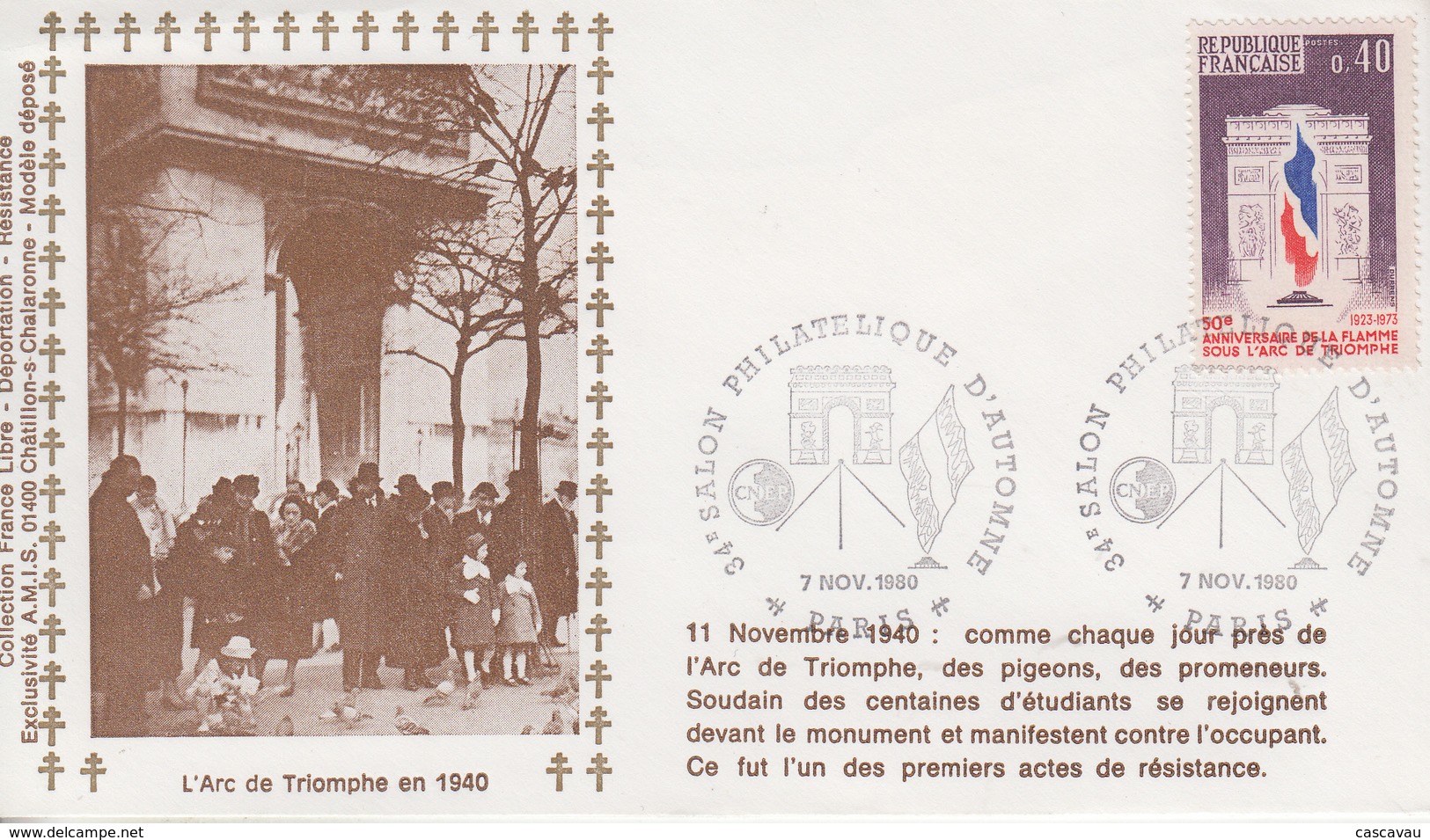 Enveloppe  FRANCE   34éme  Salon   Philatélique   D' AUTOMNE    PARIS   1980 - Esposizioni Filateliche