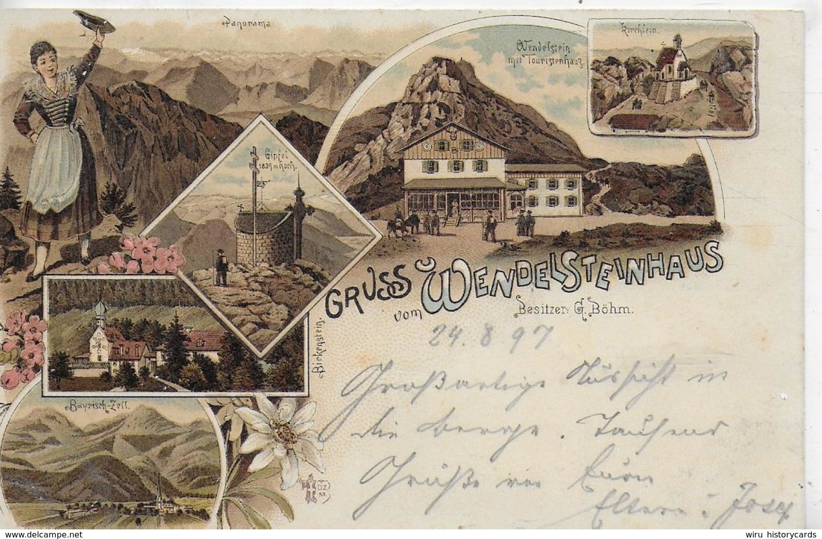 AK 0263  Gruss Vom Wendelsteinhaus ( Bes. G. Böhm ) - Lithographie Um 1900 - Miesbach