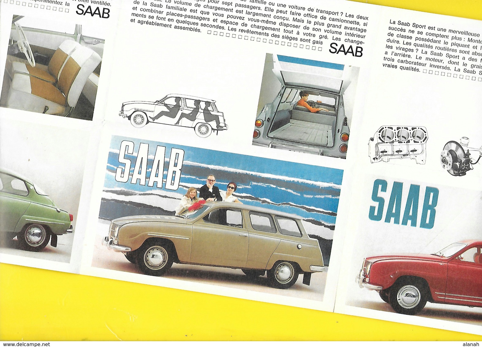 Publicité "SAAB"  Format 15,5 X 9.5 Cm Plié. - Cars