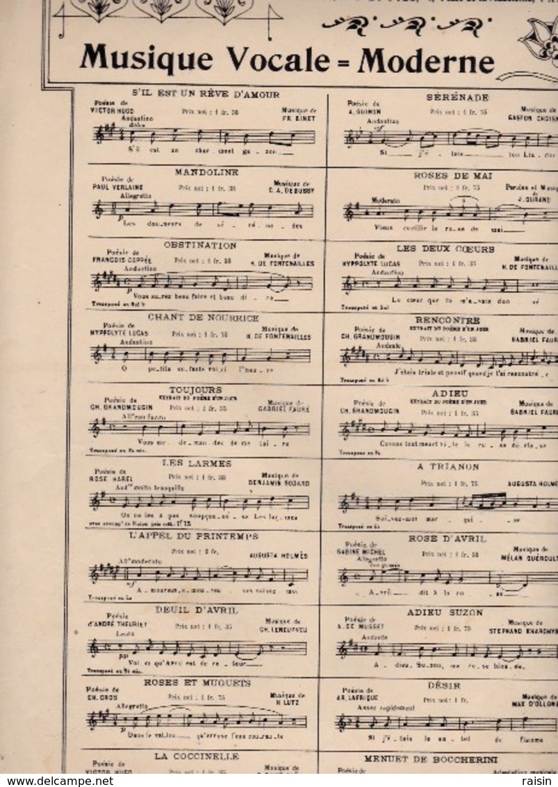 Sous La Feuillée Chant Piano  Poésie Stéphan Bordèse Musique Francis Thomé  Lithographie A.Barbizet  état Moyen - Scores & Partitions