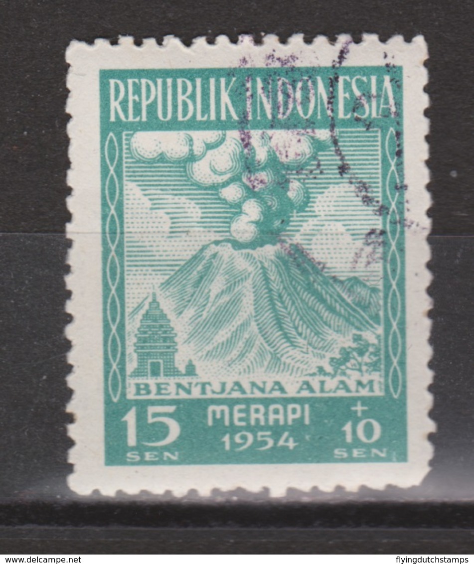 Indonesie 119 Used ; Vulkaan, Volcano, Volcan, Gunung Merapi 1954 NOW MANY STAMPS INDONESIA VERY CHEAP - Volcanos