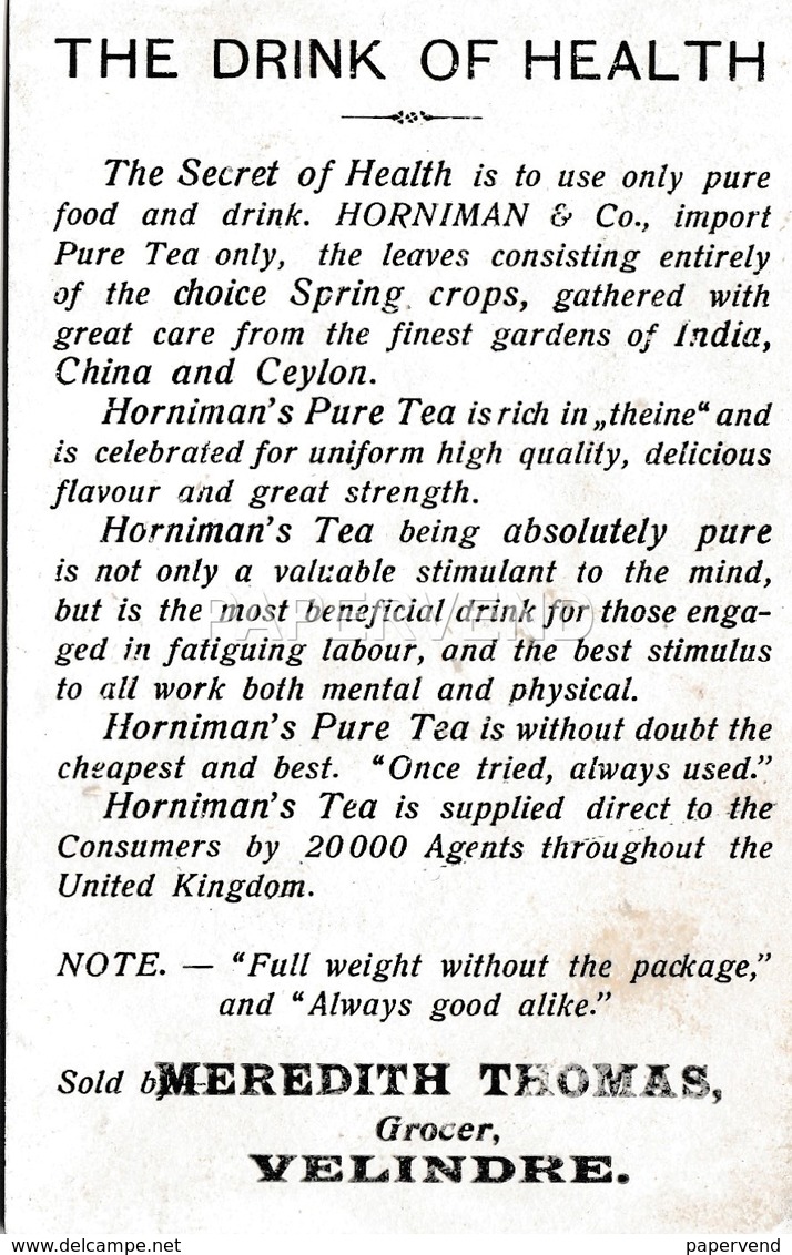 Advert  HORNIMANS Tea  E106 - Advertising