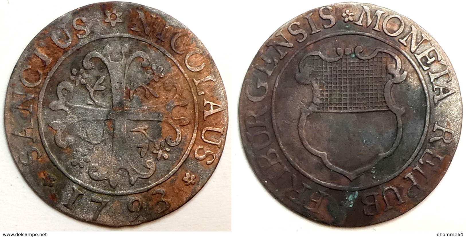 SUISSE - Canton De Fribourg - 2 Kreuzer 1793. - Autres & Non Classés