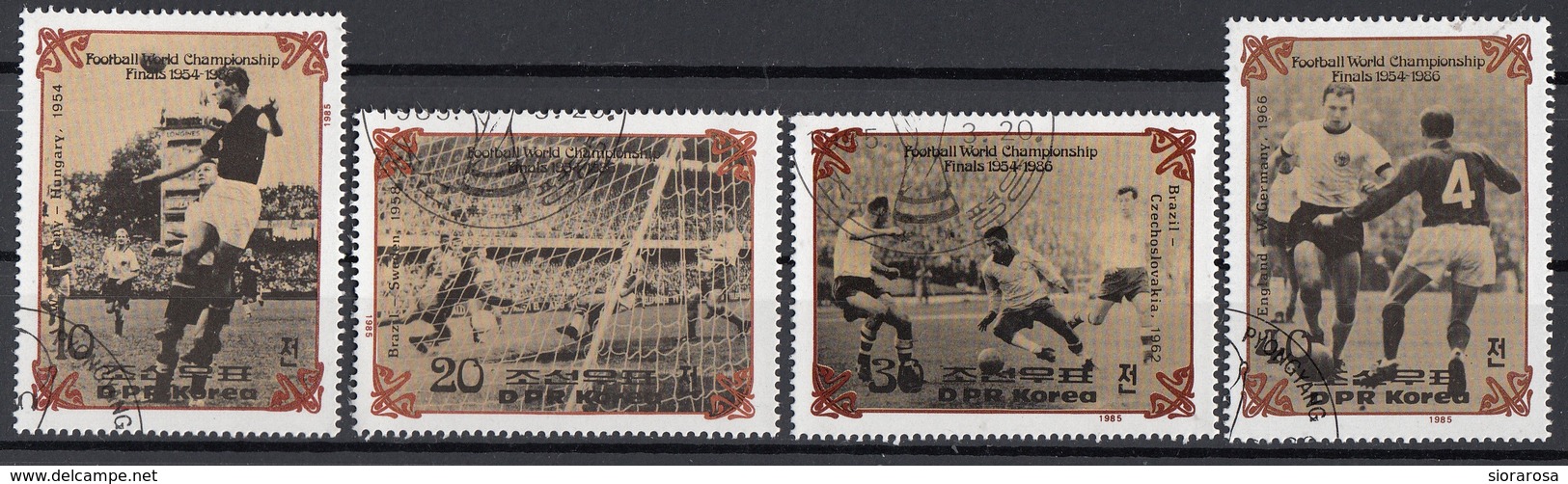 DPR Korea 1985 Sc. 2472/2475  Soccer Calcio Coppa Del Mondo UEFA Inghilterra 1966 Full Set CTO - 1966 – Inghilterra