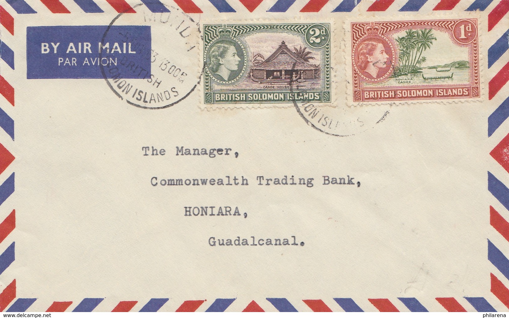 British Solomon Islands: 1963: Air Mail To Honiara Guadalcanal - Salomon (Iles 1978-...)