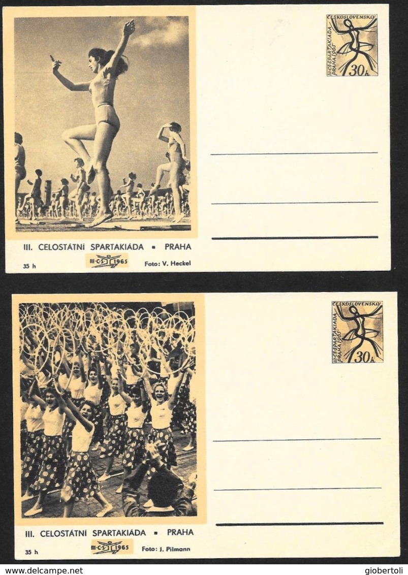 Cecoslovacchia/Tchécoslovaquie: Intero, Stationery, Entier, Spartachiadi, Complete Set, 12 Pièces - Gymnastik