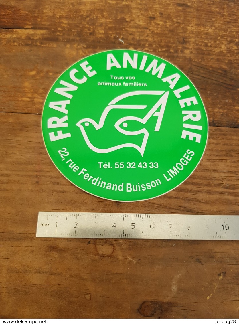 Sticker Autocollant Ancien - France Animalerie - Limoges - Animaux - Autocollants