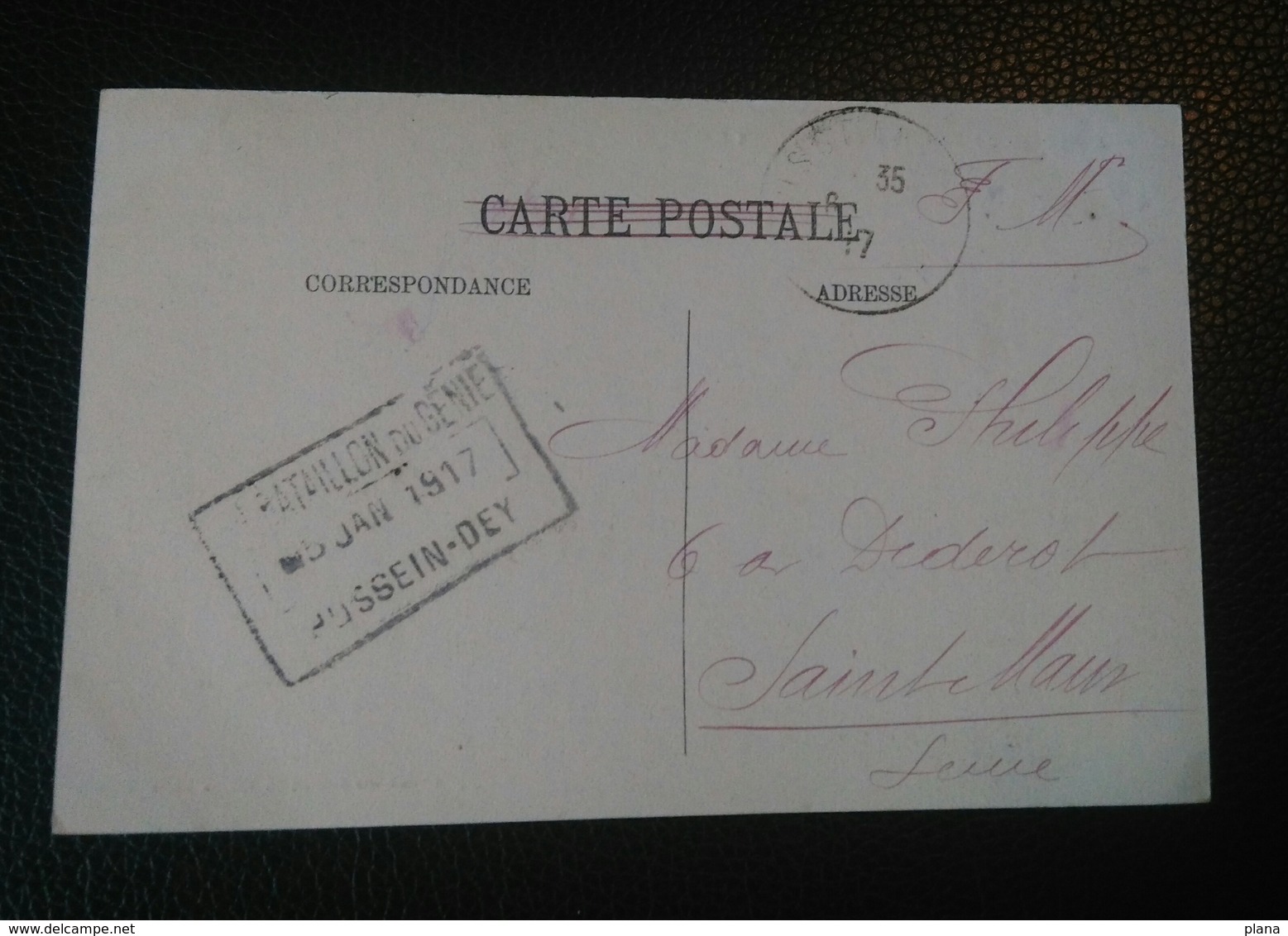 Carte Postale ALGER Le Théâtre Et La Place Bresson Tampon 19ème Bataillon Du Génie 1917 - Algerien