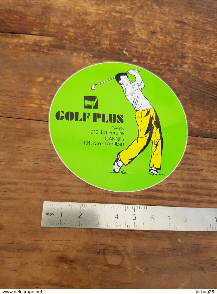 Sticker Autocollant Ancien - Magasin Boutique Golf Plus - Paris - Cannes - Pegatinas