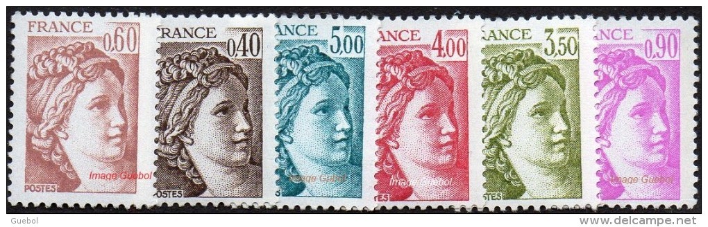 France Variété N° 2118.b à 2123 B **   Sabine De Gandon, Les 6 Valeurs, Lire La Description En Gomme Tropicale - Neufs