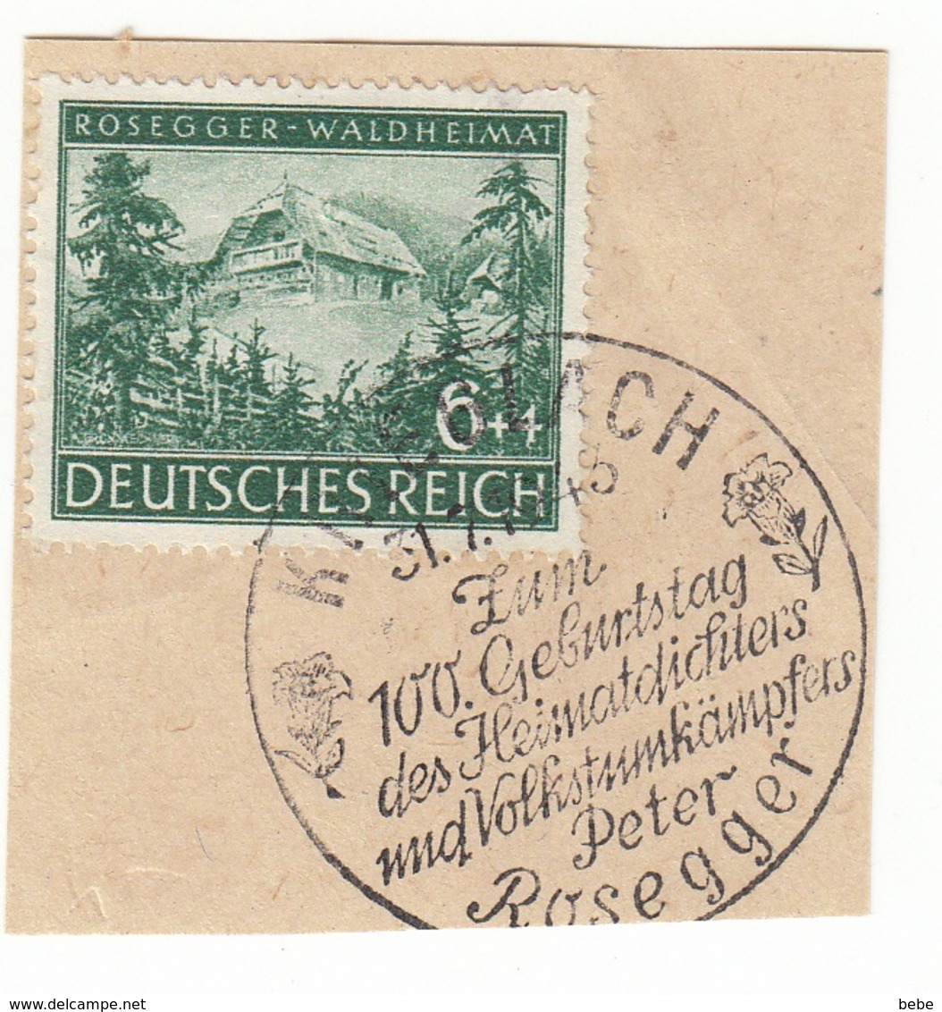 REICH 4 TIMBRES 652+653+773+774 SUR 4 FRAGMENTS - Usati