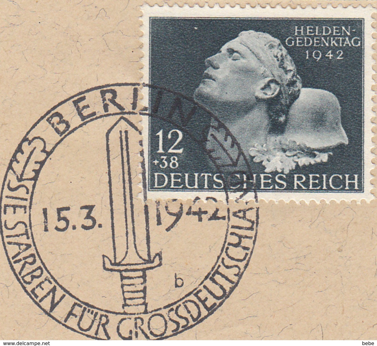 REICH 5 TIMBRES 603+605+605+762+736 SUR FRAGMENTS - Usati