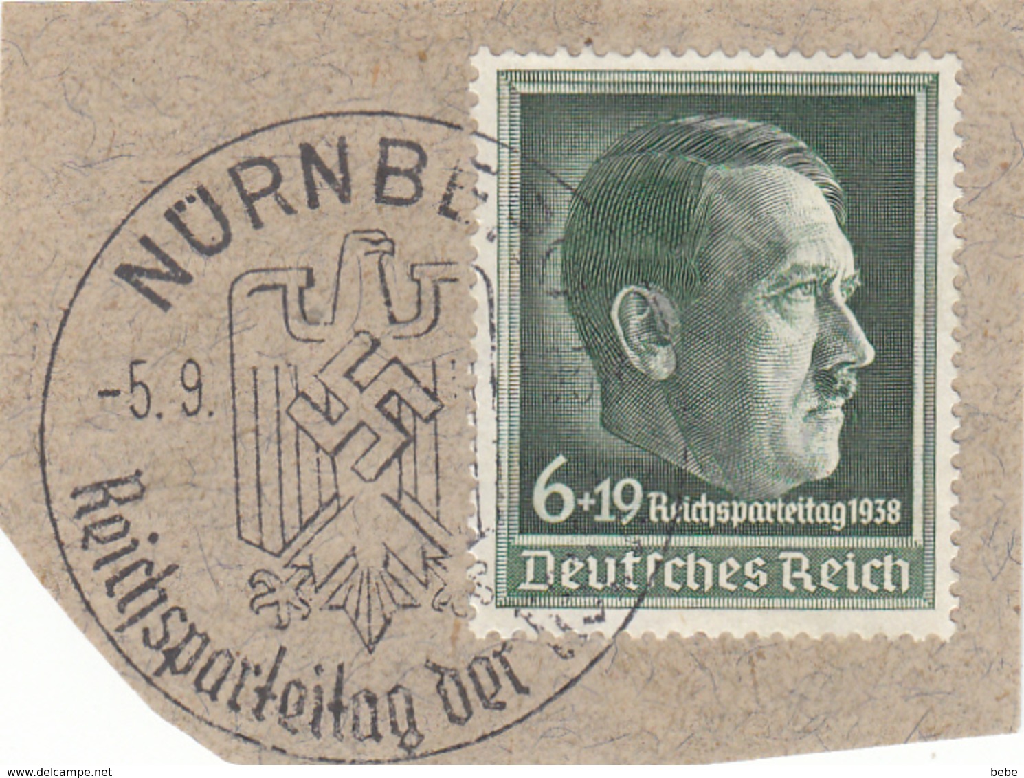 REICH TIMBRE 613 SUR FRAGMENT - Used Stamps