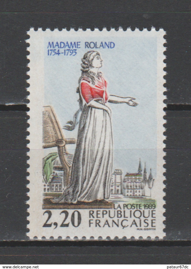 FRANCE / 1989 / Y&T N° 2593 ** : "Bicentenaire De La Révolution" (Mme Roland) - Gomme D'origine Intacte - Nuovi