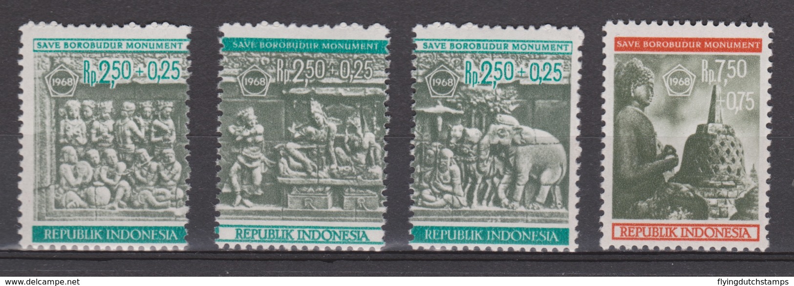 Indonesie 603-604 MNH ; BOROBUDUR 1968 ; NOW MANY STAMPS INDONESIA VERY CHEAP - Denkmäler