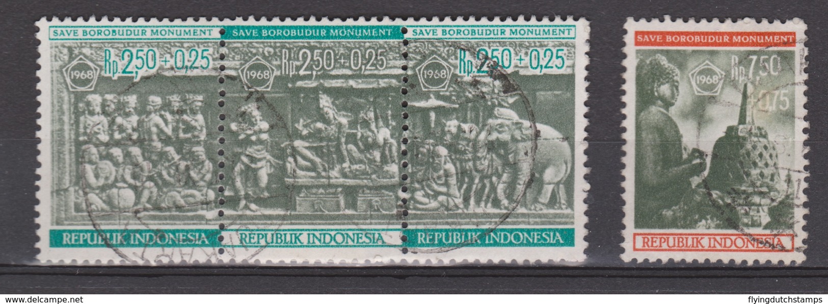 Indonesie 603-604 Used ; BOROBUDUR 1968 ; NOW MANY STAMPS INDONESIA VERY CHEAP - Monuments