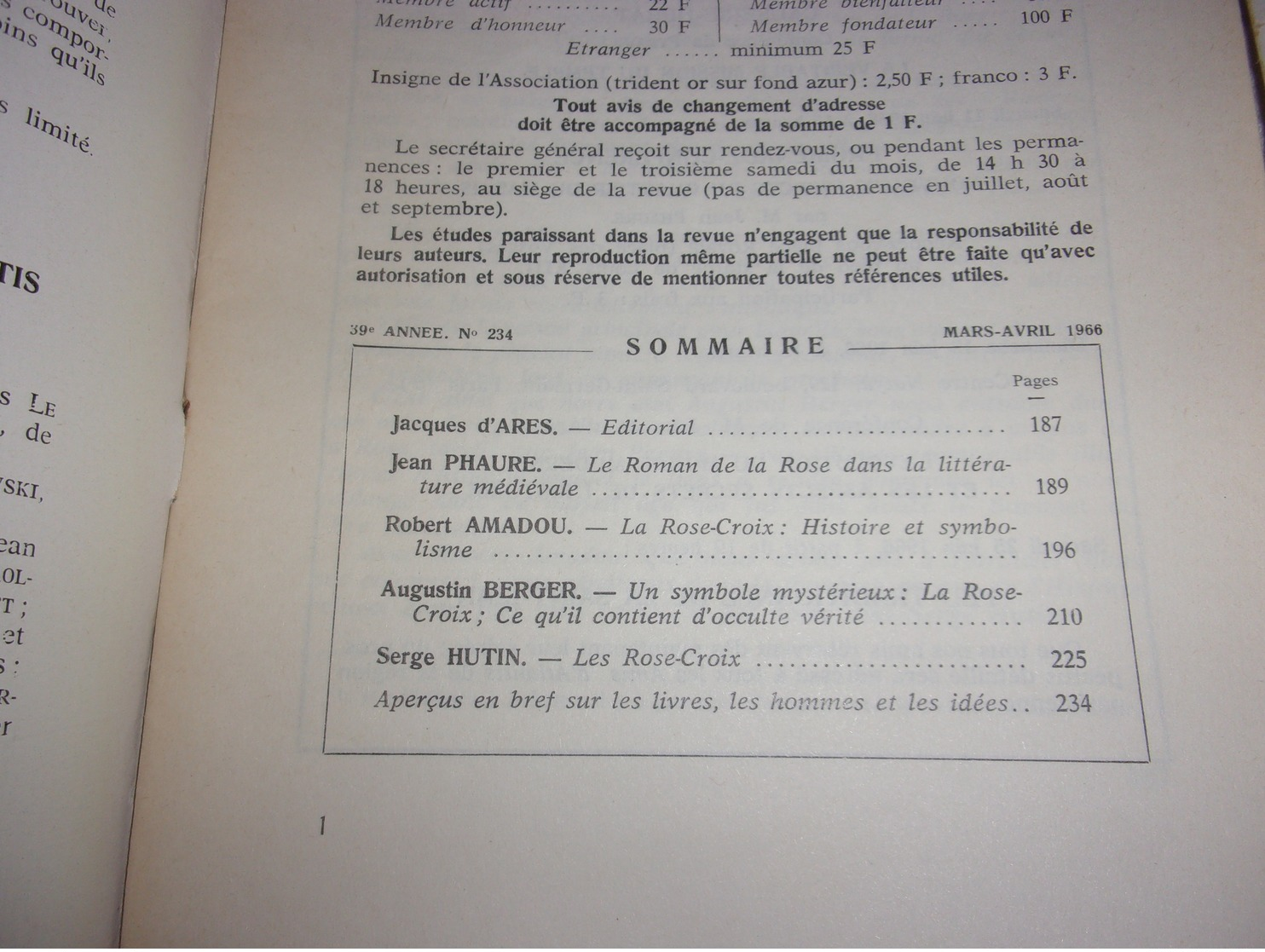 Revue Atlantis Paul Le Cour 3 Volumes LA ROSE CROIX  CANSELIET HUTIN D ARES ...N° 233 234 235  1966 - Esotérisme