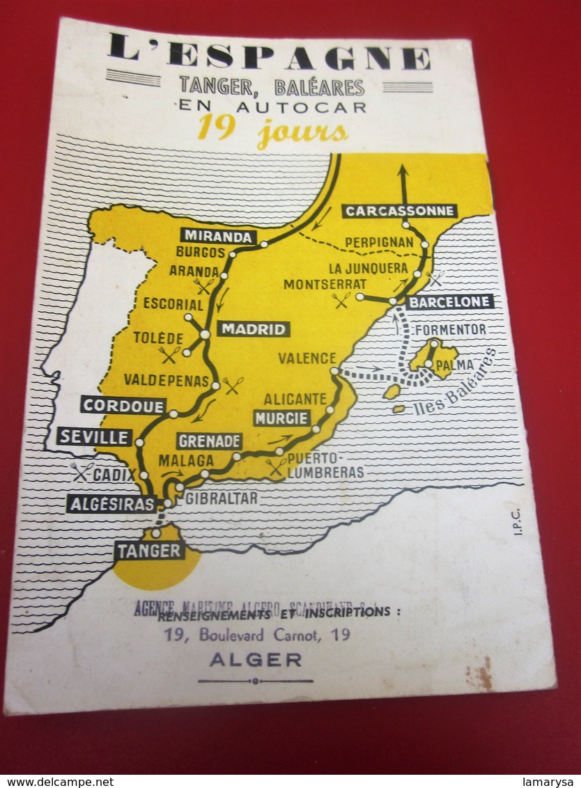 Guía turística 1953 ESPAÑA TANGER BALEARES EN AUTOBÚS PULLMAN 19 DÍAS SAN SEBASTIAN-BURGOS-MADRID-ESCORIAL-TOLEDO-CORDOB