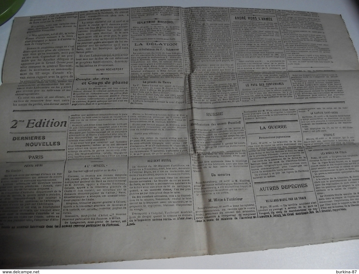 L'INTRANSIGEANT, Journal, 1 Er Avril 1905 - Autres & Non Classés