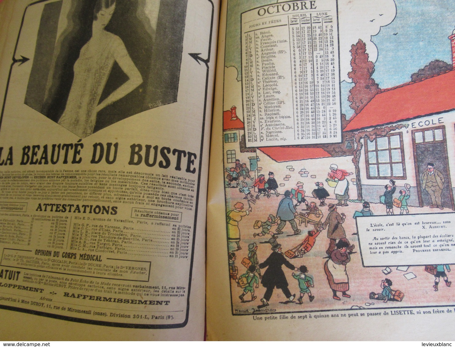 Almanach du Petit Echo de la Mode/ Le grand Almanach du Foyer et de la Famille française/  1928              LIV163