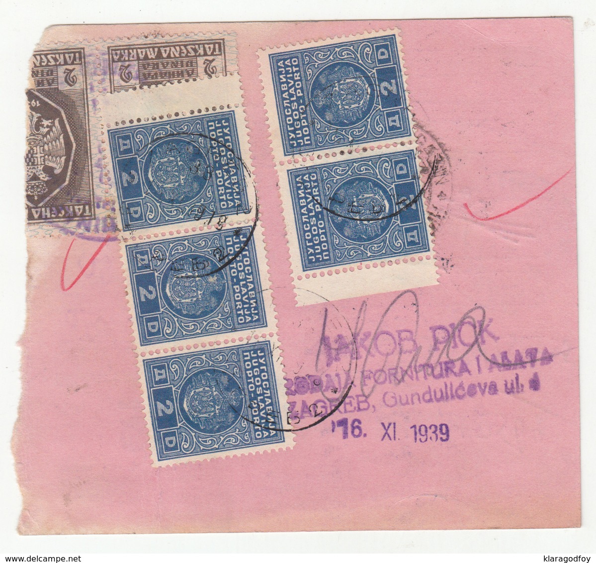 Doppel-Notpaketkarte 1939 To Yugoslavia B190615 - Storia Postale