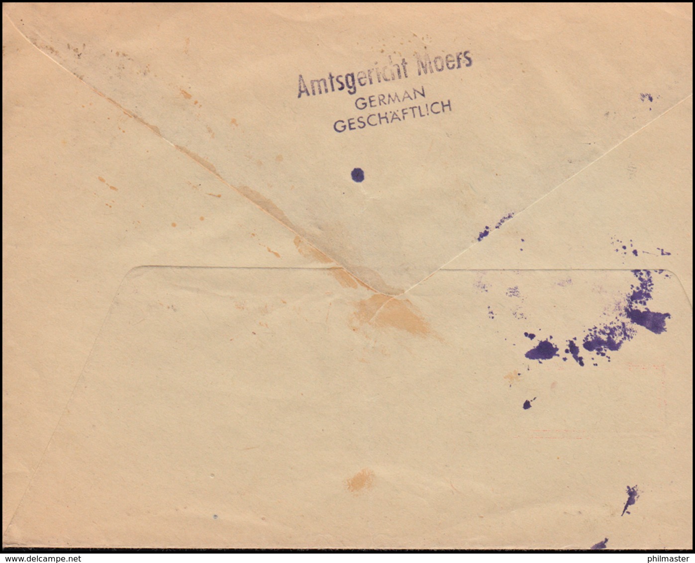 7+29 AM-Post Auf Zustellungsurkunde Amtsgericht MOERS 6.12.1945 Nach Düsseldorf - Autres & Non Classés