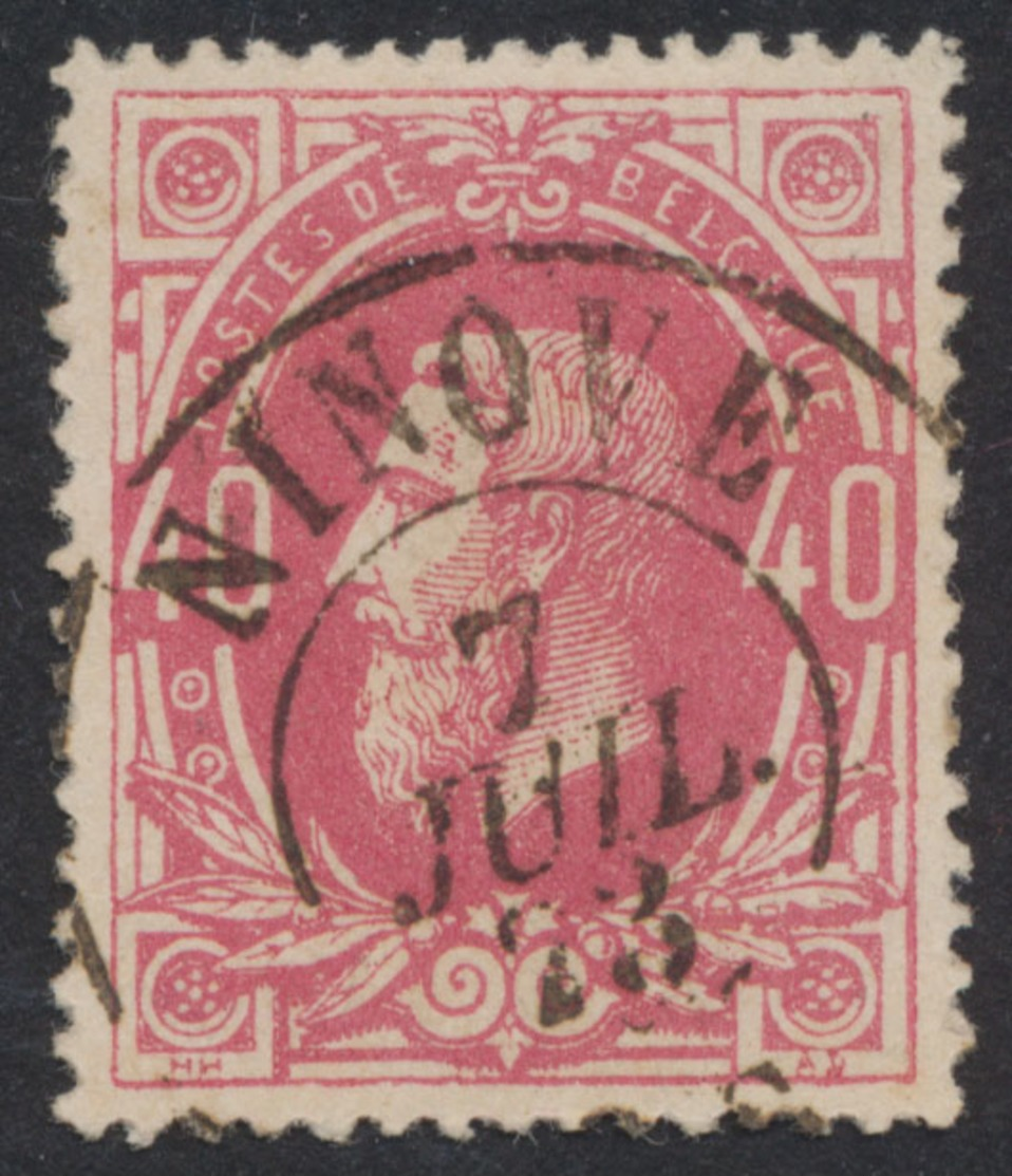 émission 1869 - N°34 Obl Double Cercle "Ninove" (1873). Belle Nuance - 1869-1883 Leopoldo II