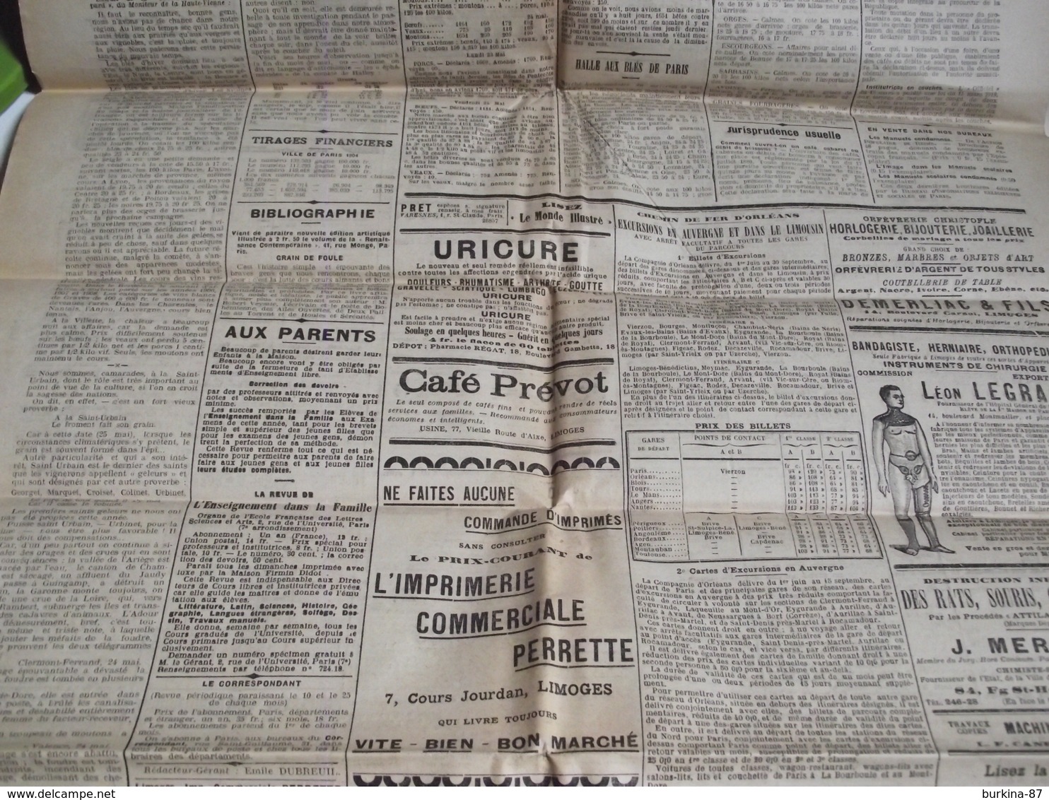 LA GAZETTE DU CENTRE, Journal,  27 mai 1910