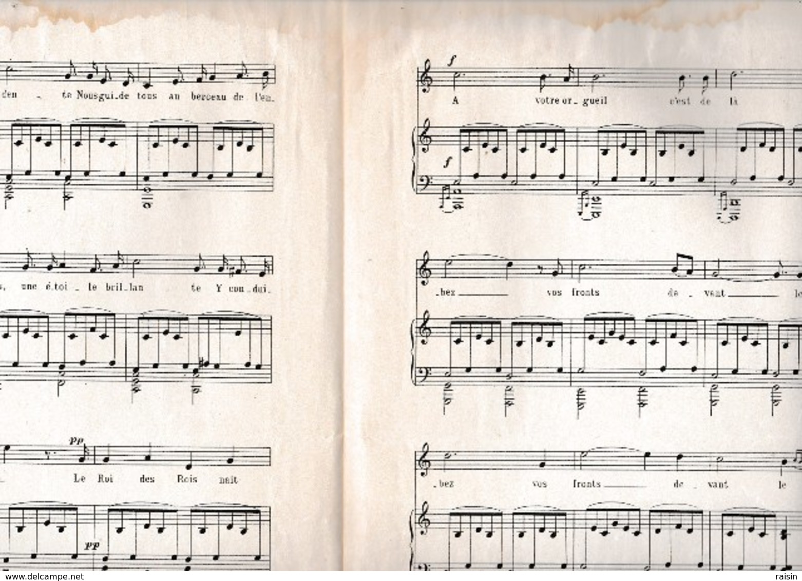 NOËL Cantique  Paroles Cappeau De Roquemaure Musique De Adolphe Adam Chant Piano 1922 état Moyen - Scores & Partitions