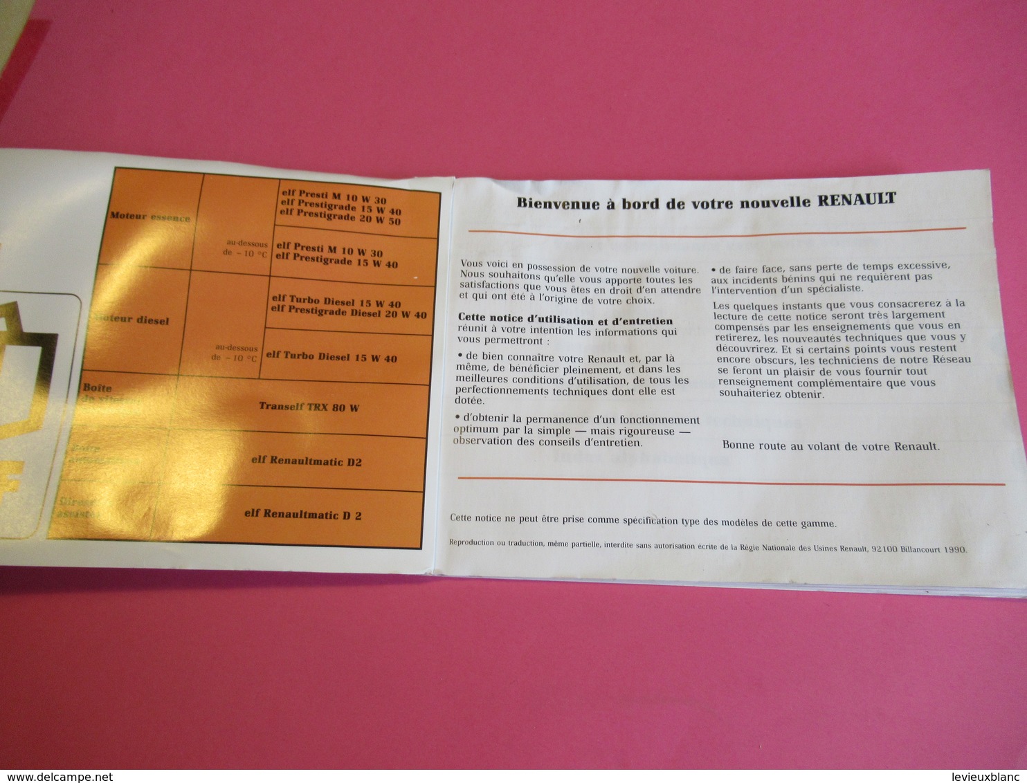 Notice D'Utilisation Et D'entretien / RENAULT CLIO/ Régie Nationale Des Usines Renault/ Billancourt/ 1990     LIV167 - Auto