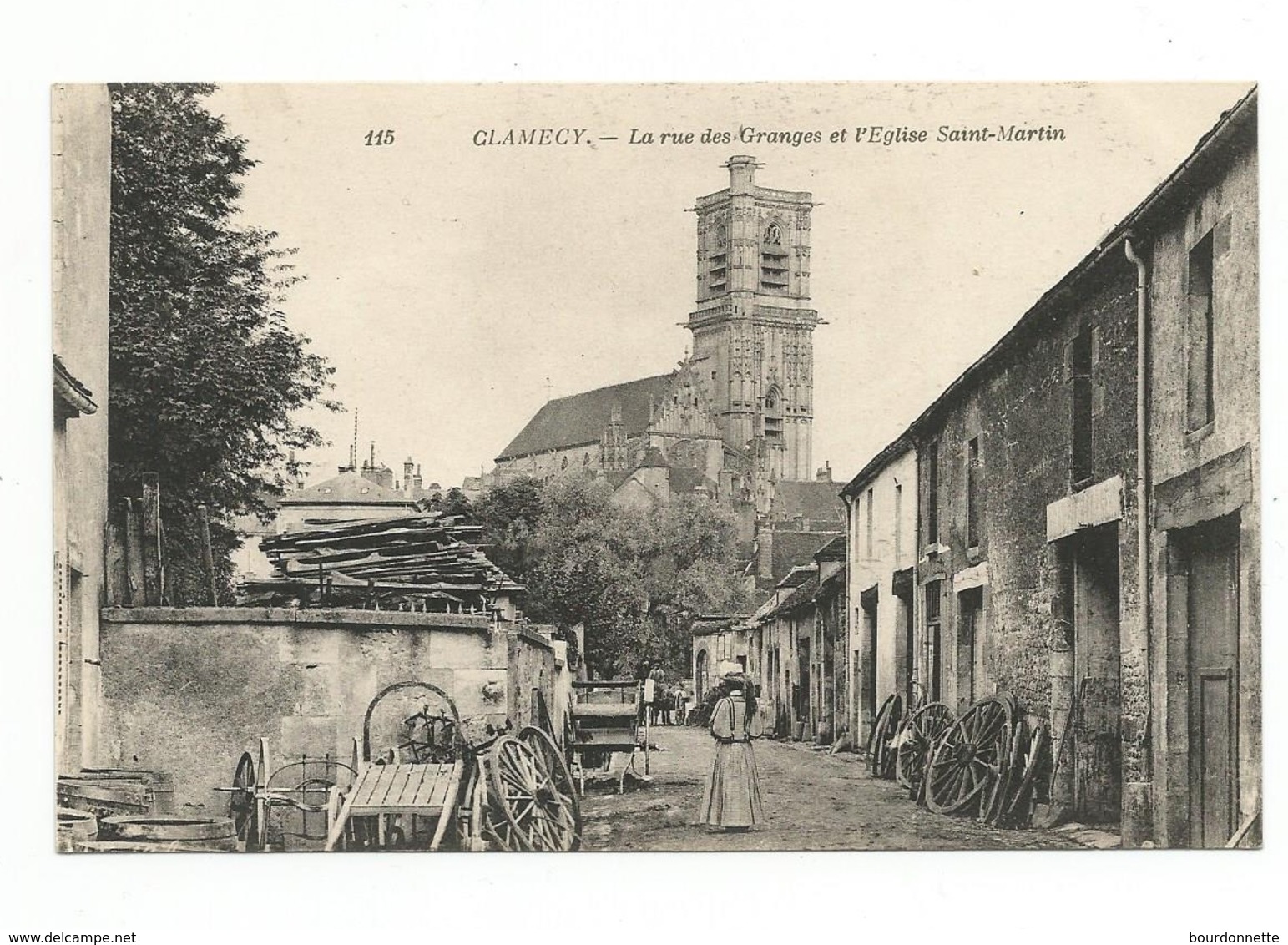 - CPA CLAMECY (58) - Rue Des Granges Et L'Eglise Saint-Martin - - Clamecy