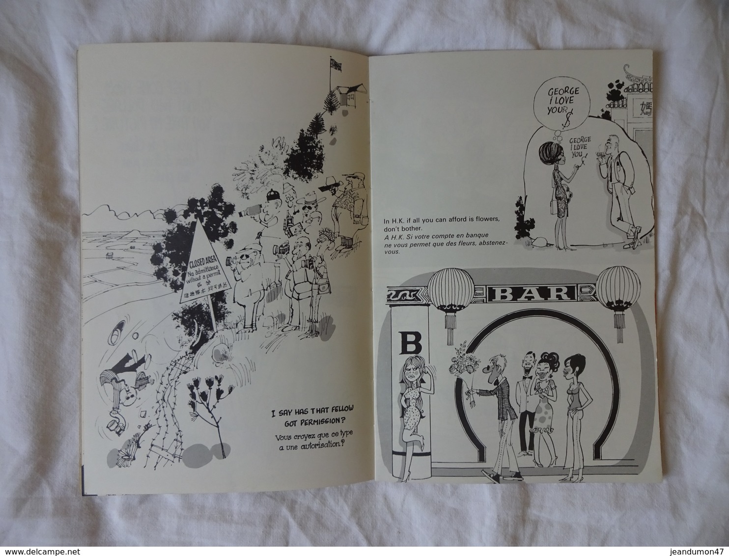 LIVRE DE DESSINS HUMORISTIQUES DE ZABO DEDICACE PAR L'AUTEUR.DE PLUS DE 80 PAGES EN 1979. HONG KONG SWEET & SOUR