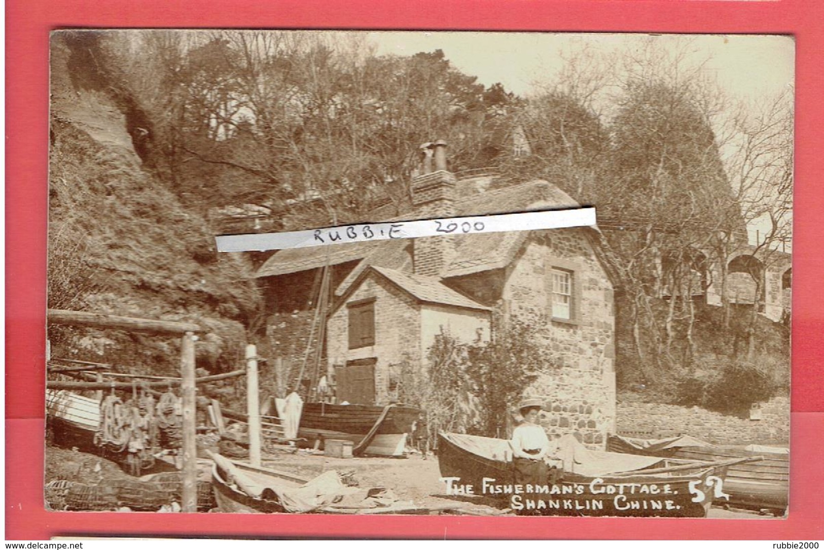 PHOTOGRAPHIE THE FISHERMAN S COTTAGE SHANKLIN CHINE ISLE OF WIGHT PHOTOGRAPHE A.J. FORD SPRING HILL STUDIOS VENTNOR I.W. - Lieux