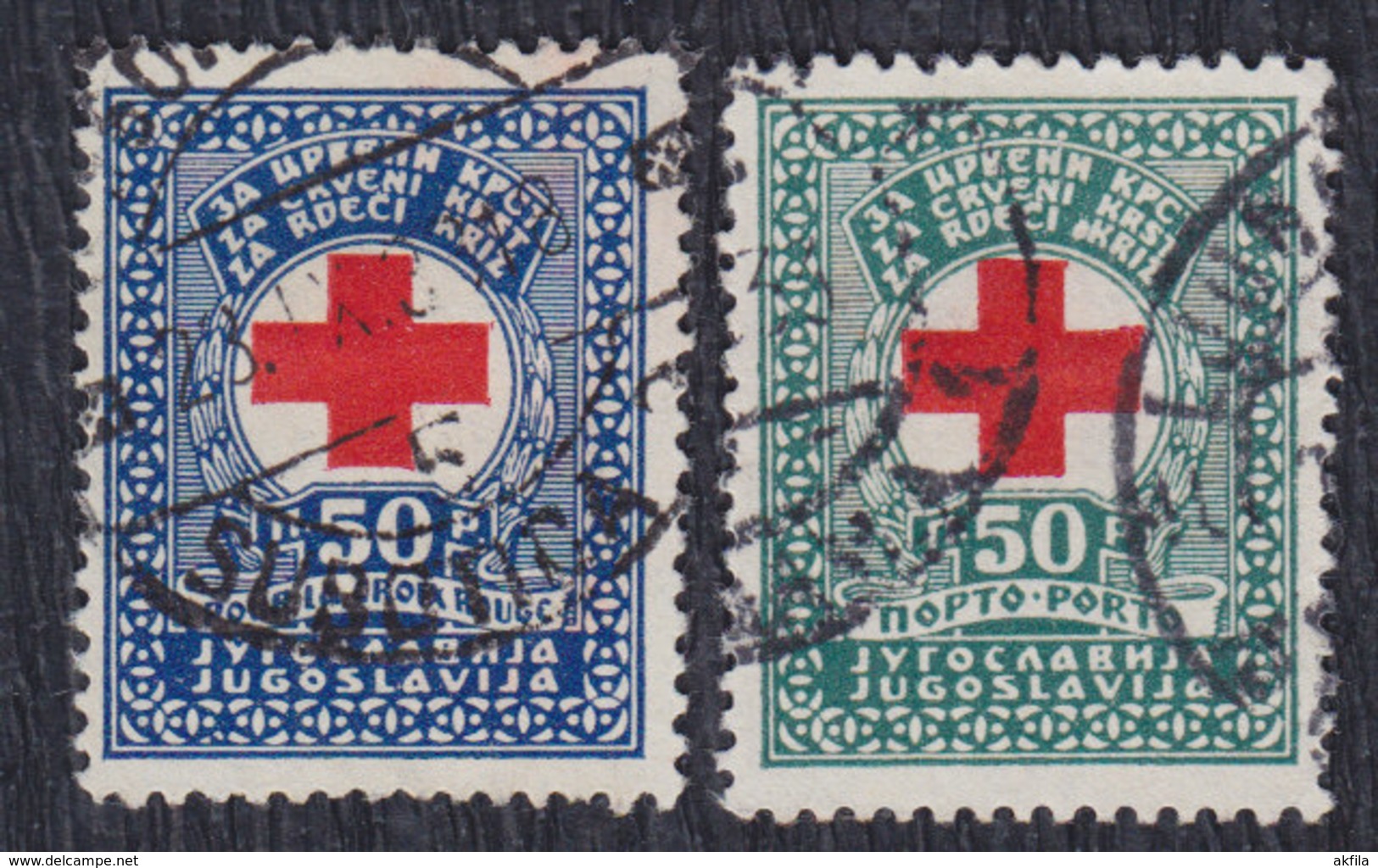 Yugoslavia 1933 Red Cross Surcharge, Used (o) Michel 1 And 1 - Gebraucht