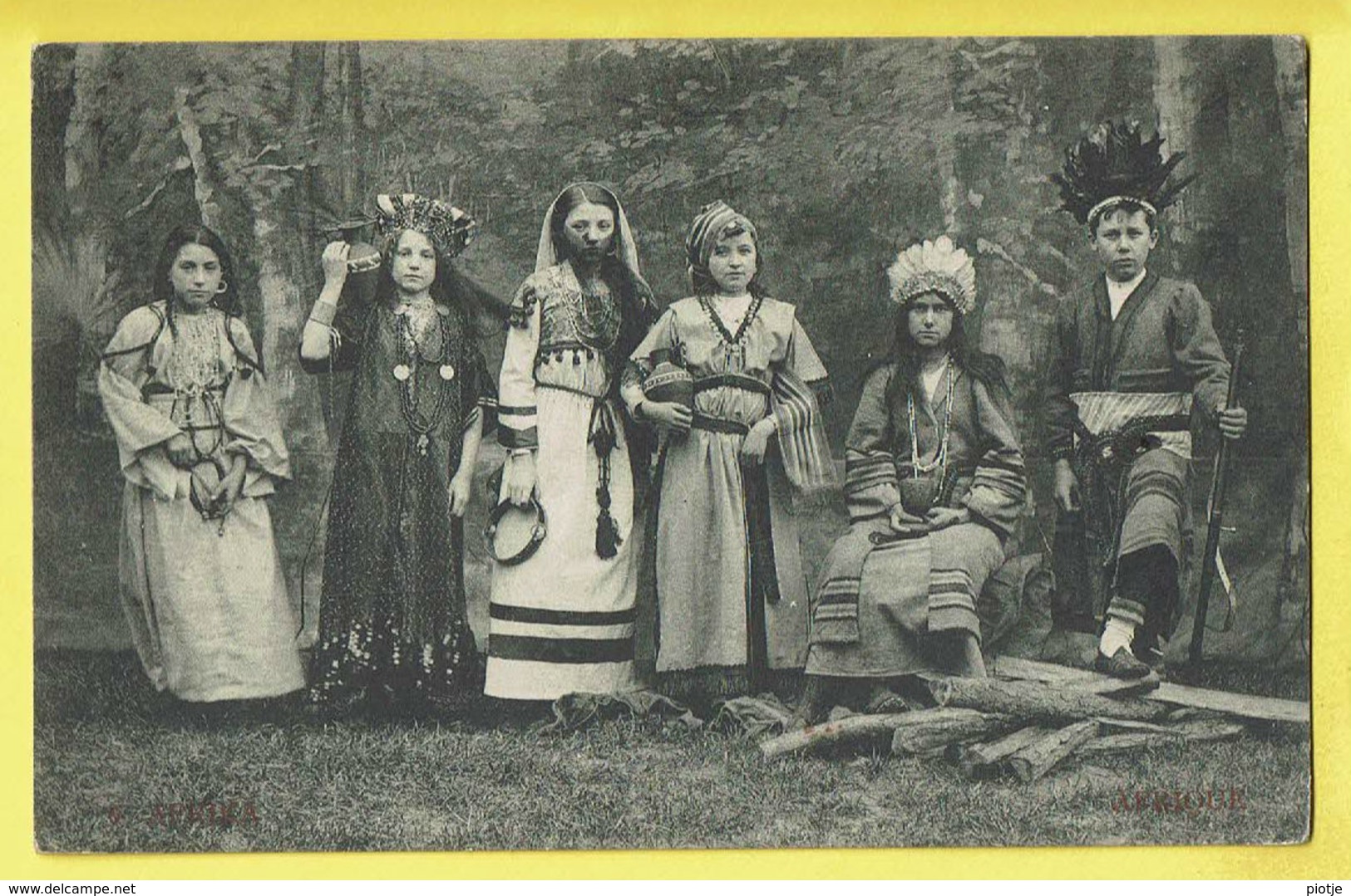 * Gent - Gand (Oost Vlaanderen) * (M. Marcovici, Nr 6) Cortège Enfants, Stoet 30 Juni 1912, Costumes Afrique, Indian - Gent