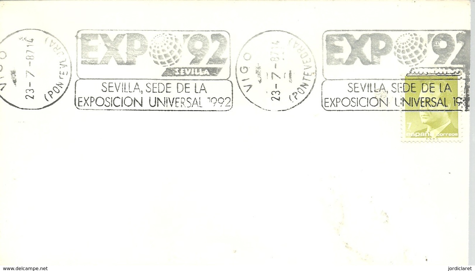 POSTMARKET ESPAÑA  VIGO - 1992 – Séville (Espagne)